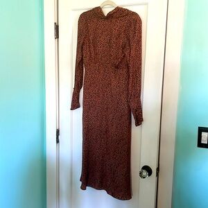 Free people cocoa and black high neck open back dress- perfect for fall!